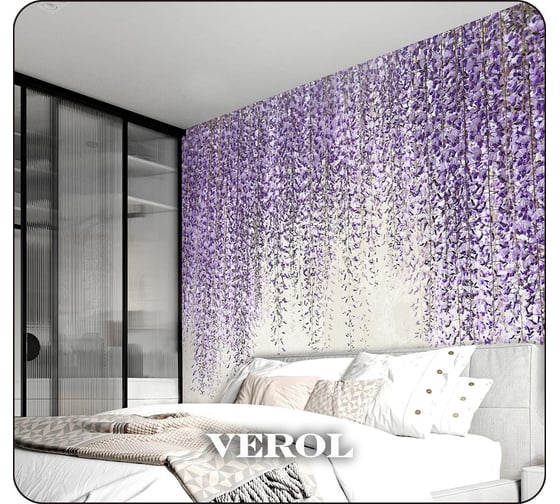 Флизелиновые обои Verol встык, цветы сирени 3d 79-ФФО-05617