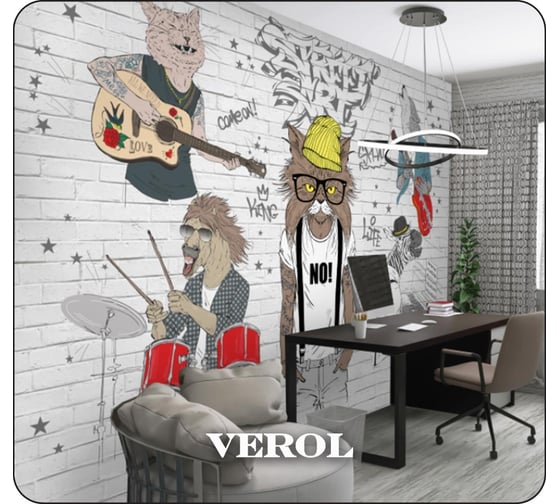 Флизелиновые обои Verol встык кот 91-ФФО-05599