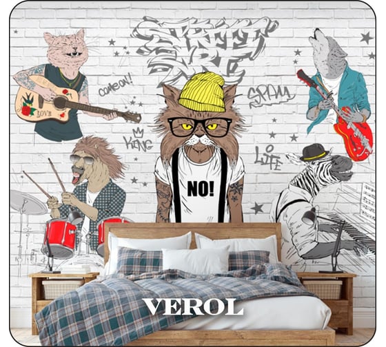 Флизелиновые обои Verol встык кот 91-ФФО-05599