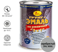 Эмаль по ржавчине НОВБЫТХИМ ГРУНТ 3 в 1, серебристая, RAL 9006, 1 л 2868