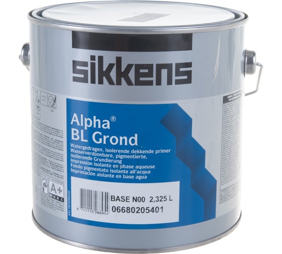 Краска SIKKENS ALPHA BL GROUND грунтовочная для мин.поверхностей, для вн.работ, мат., BS N00 2,5л 5061651