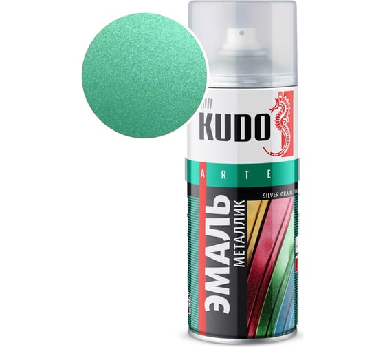 Эмаль металлик универсальная быстросохнущая KUDO SILVER GRAIN FINISH зелёная KU-1054 1