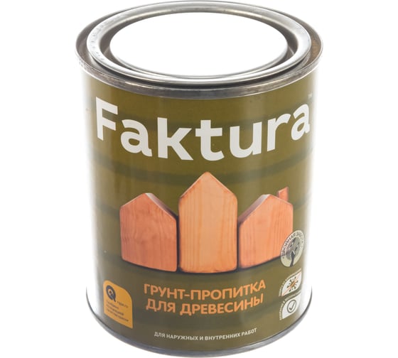 Грунт-пропитка FAKTURA для дерева на орг.основе с защитой от биопоражения, для вн/нар. работ 0,7л 208537 1