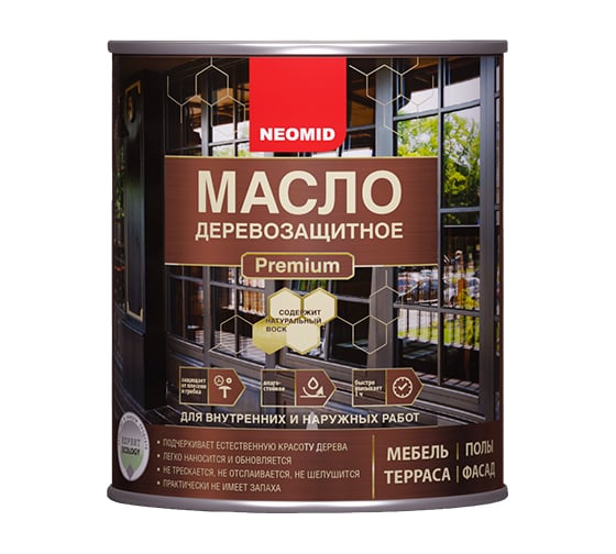 Масло NEOMID деревозащитное Premium 0,75 л Синий сапфир Н-маслоPrem-0,75/син 1