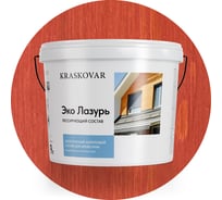 Лессирующая пропитка для древесины Kraskovar «Эко Лазурь», коралл 9л 1215