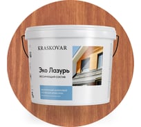 Лессирующая пропитка для древесины Kraskovar «Эко Лазурь», рябина 9л 1211