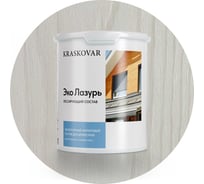 Лессирующая пропитка для древесины Kraskovar «Эко Лазурь», белый 2л 1194