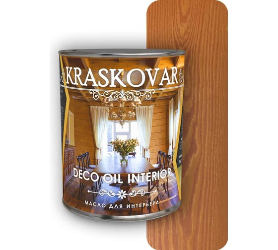 Масло для интерьера Kraskovar Deco Oil Interior лиственница 0,75л 1095