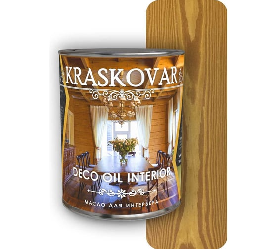 Масло для интерьера Kraskovar Deco Oil Interior тик 0,75л 1097 1