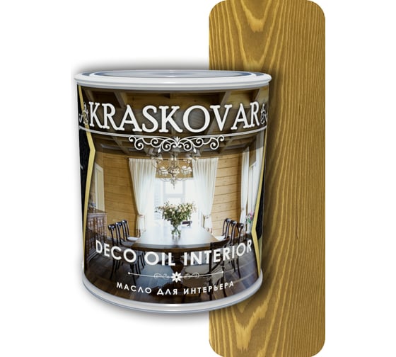 Масло для интерьера Kraskovar Deco Oil Interior дуб 0,75л 1093