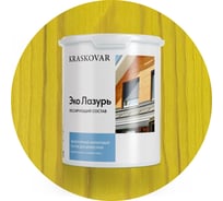 Лессирующая пропитка для древесины Kraskovar «Эко Лазурь», лимонно-желтый 2л 1199