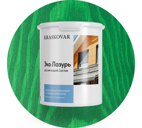 Лессирующая пропитка для древесины Kraskovar «Эко Лазурь», акация 2л 1206