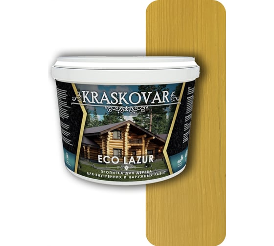 Пропитка для дерева Kraskovar Eco Lazur сосна 9л 1209 1