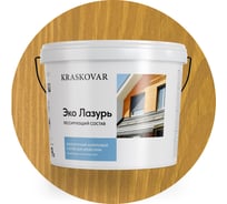 Лессирующая пропитка для древесины Kraskovar «Эко Лазурь», золотой дуб 9л 1210