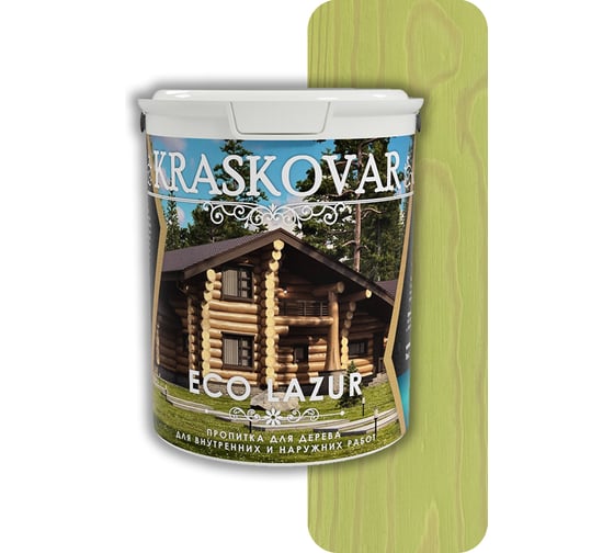 Пропитка для дерева Kraskovar Eco Lazur фисташковый 9л 1223 1