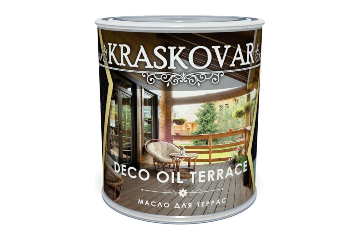 Масло для террас Kraskovar Deco Oil Terrace Бесцветный 0,75 л 1133 -  выгодная цена, отзывы, характеристики, 2 видео, фото - купить в Москве и РФ