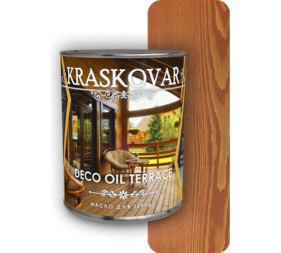Масло для террас Kraskovar Deco Oil Terrace Махагон 0,75 л 1126 1