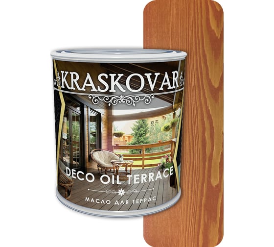 Масло для террас Kraskovar Deco Oil Terrace Махагон 0,75 л 1126