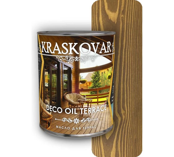 Масло для террас Kraskovar Deco Oil Terrace Можжевельник 0,75 л 1128 1
