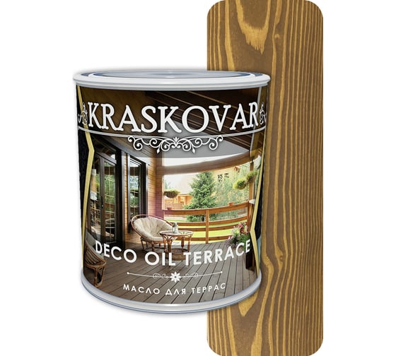 Масло для террас Kraskovar Deco Oil Terrace Можжевельник 0,75 л 1128
