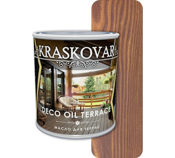 Масло для террас Kraskovar Deco Oil Terrace Гранат 0,75 л 1257