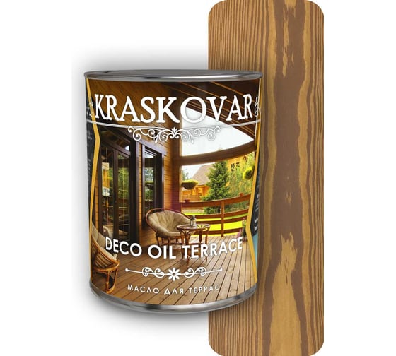 Масло для террас Kraskovar Deco Oil Terrace Миндаль 0,75 л 1253
