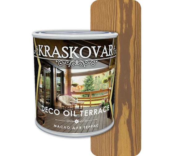 Масло для террас Kraskovar Deco Oil Terrace Миндаль 0,75 л 1253