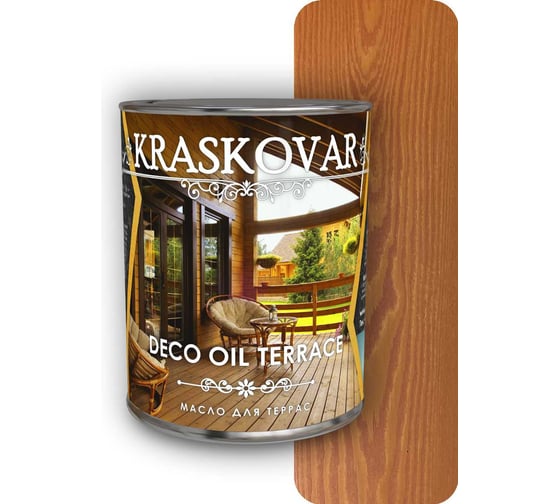 Масло для террас Kraskovar Deco Oil Terrace Лиственница 0,75 л 1127 1