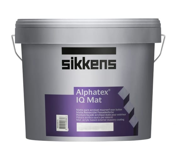 Универсальная особопрочная краска SIKKENS ALPHATEX IQ MAT для минеральных поверхностей, матовая., BS N00 4,65л 5260538 1