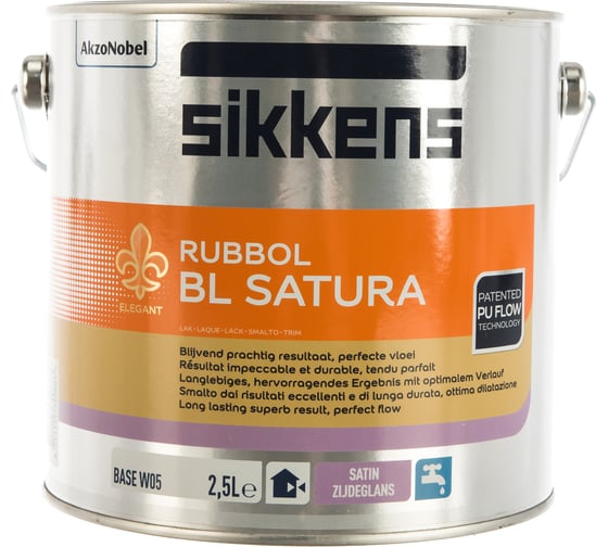 Универсальная краска SIKKENS RUBBOL BL SATURA полуматовая, BS W05 2,5 л 5274686
