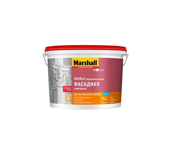 Фасадная структурная краска MARSHALL AKRIKOR Баз BW 4,5 л 5248860