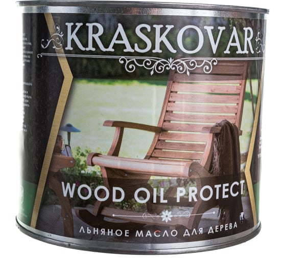 Льняное масло для дерева Kraskovar Wood Oil Protect 2,2 л 1246