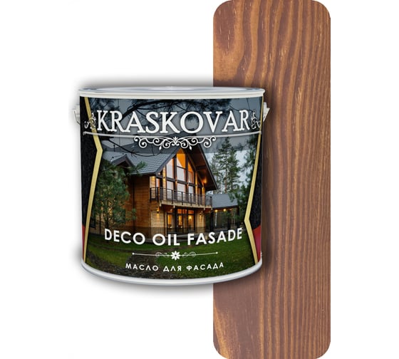 Масло для фасада Kraskovar Deco Oil Fasade Гранат 5 л 1174 1
