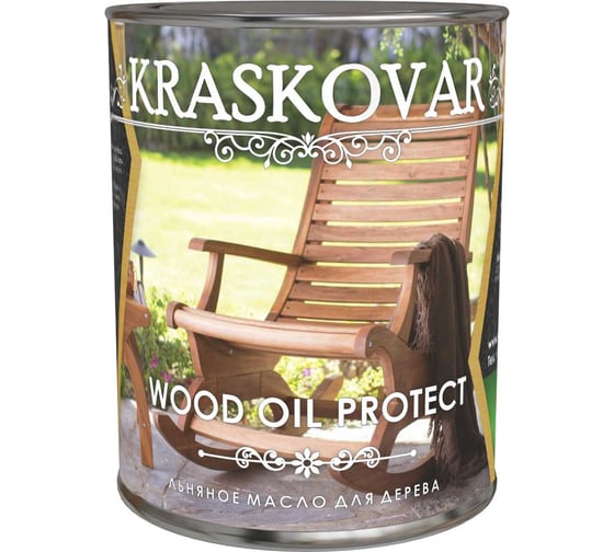 Льняное масло для дерева Kraskovar Wood Oil Protect 0,75 л 1245