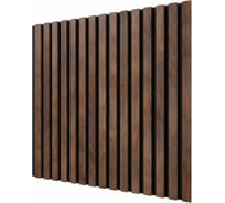 Акустические стеновые панели Cosca Decor 600x600x19 мм, черный войлок, рейки МДФ 00-00074608