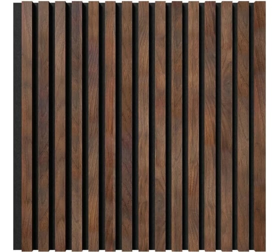 Акустические стеновые панели Cosca Decor 600x600x19 мм, черный войлок, рейки МДФ 00-00074608