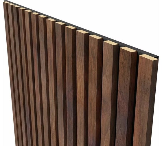 Акустические стеновые панели Cosca Decor 600x600x19 мм, черный войлок, рейки МДФ 00-00074608