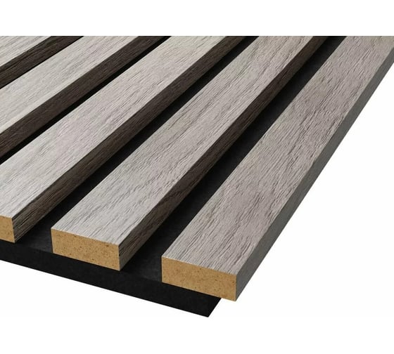 Акустические стеновые панели Cosca Decor 600x600x19 мм, черный войлок, рейки МДФ 00-00074604