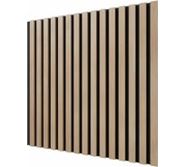 Акустические стеновые панели Cosca Decor 600x600x19 мм, черный войлок, рейки МДФ 00-00074602