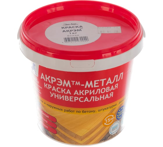 Краска ЭМЛАК Акрэм белый 1 кг 4607014470049