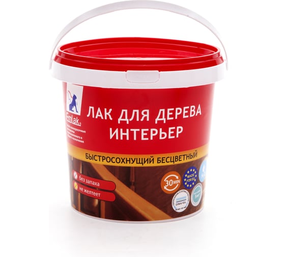 Лак ЭМЛАК Интерьер б/цв. полугл. 1,1кг 4607014470117