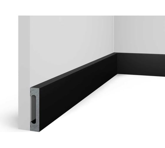 Плинтус Cosca Decor 65x15x2000 мм, SoftTouch, чёрный PX050-037 00-00071601 1