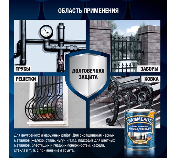Краска молотковая Hammerite RAL7042 Серая 0,75л 5831388