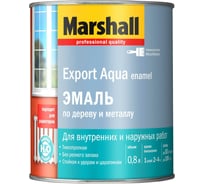 Водная эмаль MARSHALL EXPORT AQUA, полуматовый, белая, 0.8 л 5235329