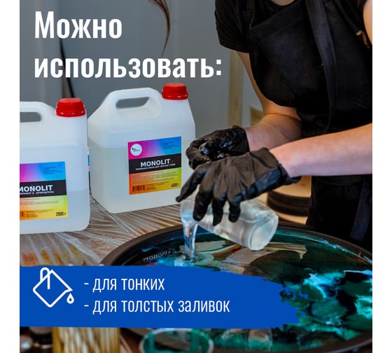 Эпоксидная смола для заливки толстых слоев РУ-СМОЛА MONOLIT 3 кг MN3000