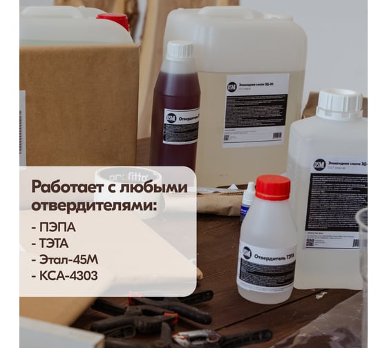 Эпоксидная смола РУ-СМОЛА ЭД-20 1 кг, в комплекте с отвердителем ТЭТА ED-20-TETA1
