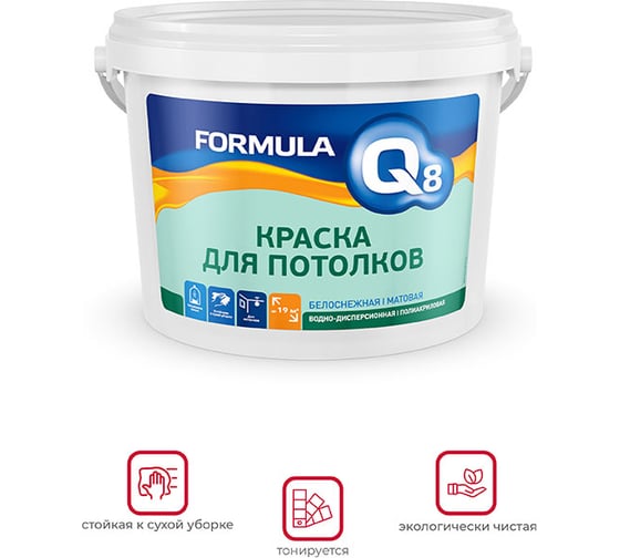 Краска в/д для потолков Престиж 5 кг 3 FORMULA Q8 204027