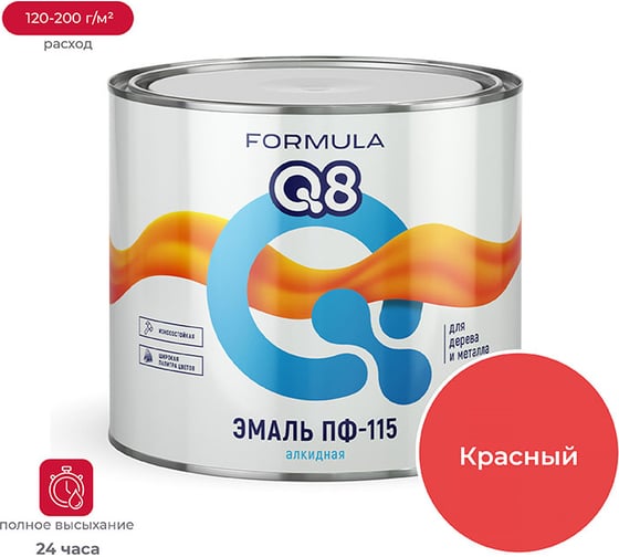 Эмаль Престиж ПФ-115 красная 1,9 кг 6 FORMULA Q8 48060