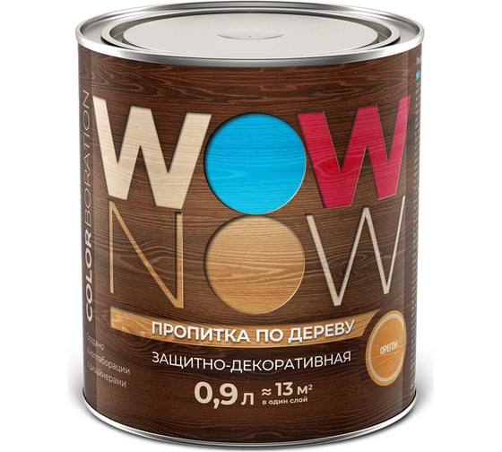 Покрытие защитно-декоративное по дереву BRITE WOW NOW орегон, банка 0,9 214555