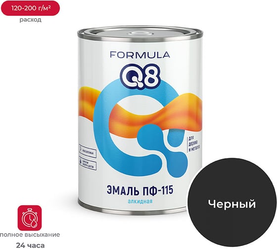 Эмаль Престиж ПФ-115 черная 0,9 кг 14 FORMULA Q8 48055